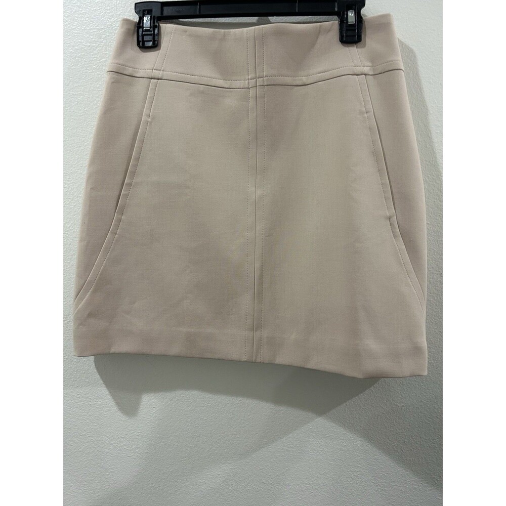Ann Taylor Womens Size 4 Beige Mini Skirt Back Zipper Lining Career NWT